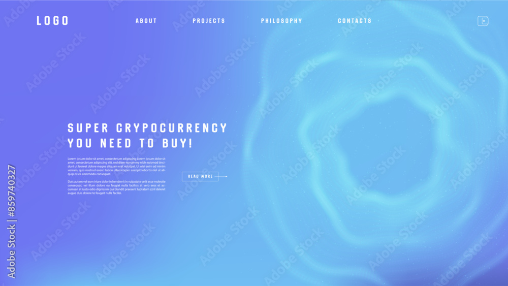 Poster landing page abstract design with big data. template for website or app.
