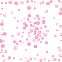 Gold Dust Confetti. Rose Mothers Particle. Pink Rain Card. Decorative Starburst. Golden Glittery Element. Celebration Wallpaper. 14 February Frame. Pink Gold Dust Confetti