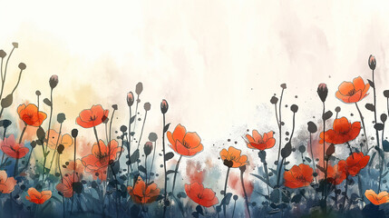 Obraz premium Abstract floral background in soft tones with copy space.
