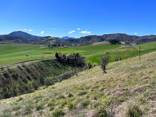 spring mountain landscape near the city of Bologna