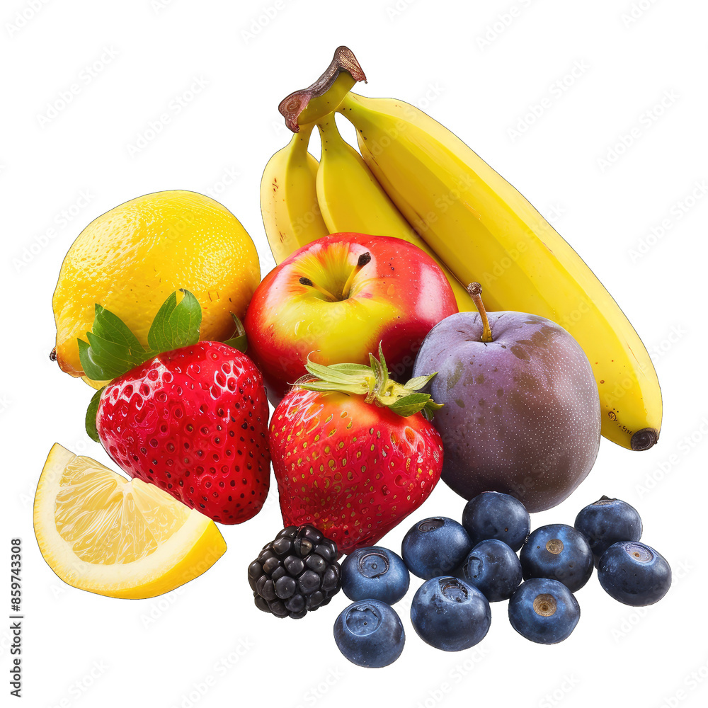 Wall mural fruits isolated on white