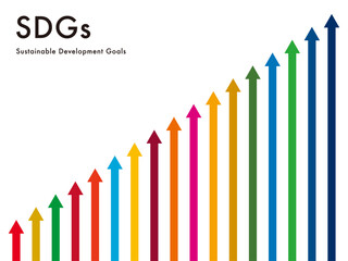 SDGsカラーの矢印　フレーム　あしらい