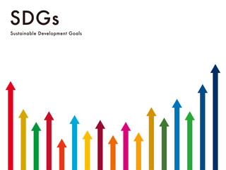 SDGsカラーの矢印　フレーム　あしらい