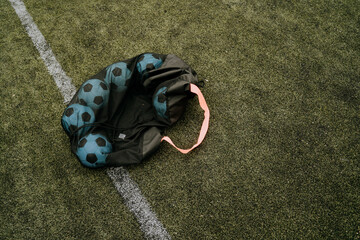 soccer balls on the soccer field