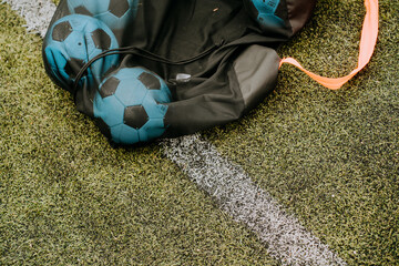 soccer balls on the soccer field