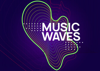 Fototapeta premium Edm Event. Discotheque Trance Element. Concert Vector. Pink Fest Poster. Dance Flyer. Electronic Radio Invitation. Violet Party Design. Blue Edm Event