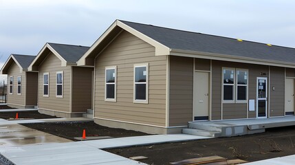 series of modular classrooms for a rapidly growing school, each unit built with fiber cement siding for quick installation and long-lasting durability