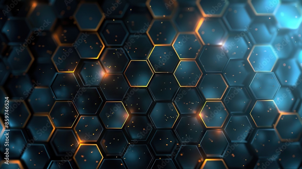 Aufkleber hexagon network technology abstract background concept.