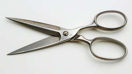Fototapeta premium Image of a closed pair of scissors with a white background.