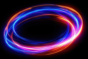 Sci fi neon glow effect with abstract border lines and LED tape.