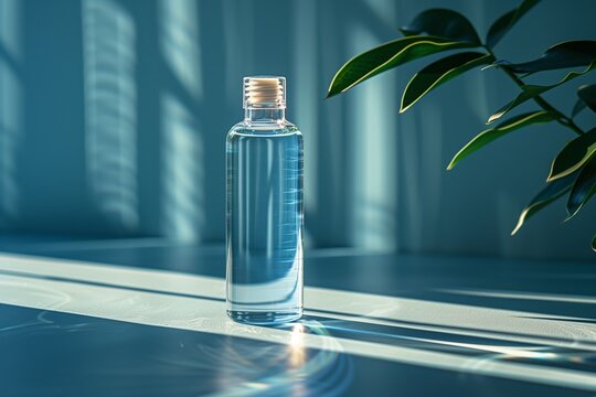 Skincare Product Bottles with Natural Oils and Face Serums