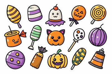 Halloween candy icon vector illustration