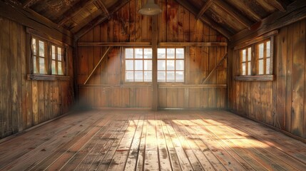 Wooden room with calendar