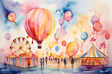 balloons in the city