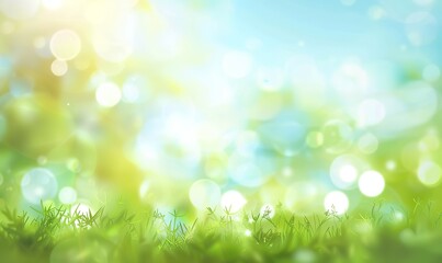 Obraz premium bokeh naturaleza cielo azul y cesped