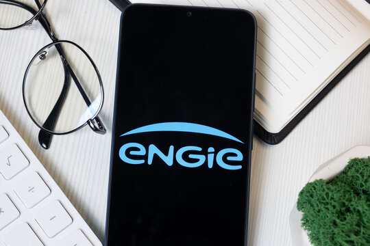 New York, USA - 11 June 2024: ENGIE Logo on Phone Screen, Company Icon