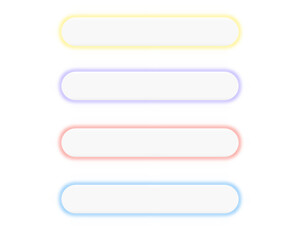 Obraz premium Neon color button. Line rectangle with blur gradient light effect. blurred texture transparent background. Web interface illustration of the internet site report contained in the photo. 