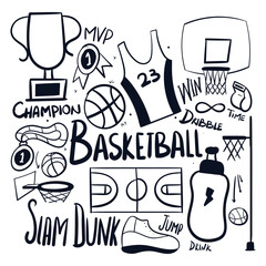 Basketball drawing vector icon. Hand Drawn Basketball Scribble vector. Basketball doodles vector