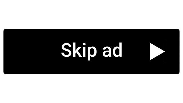 Skip Ad, Advertisement, Promotion Skip Web Button Animation. 4k motion Graphics with Alpha Channel.