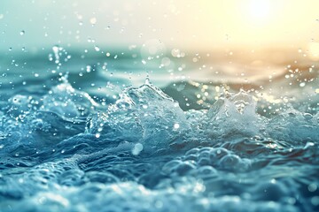 Summer Aqua-Mint Water Surface Texture Banner