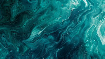 Obraz premium Abstract teal blue and green marble background with liquid texture