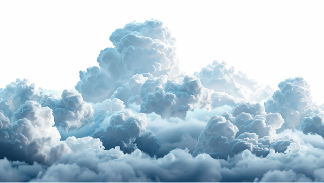 White cloud isolated on transparent background.