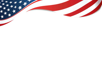 Fototapeta premium American flag background with white space for text, vector illustrtion 