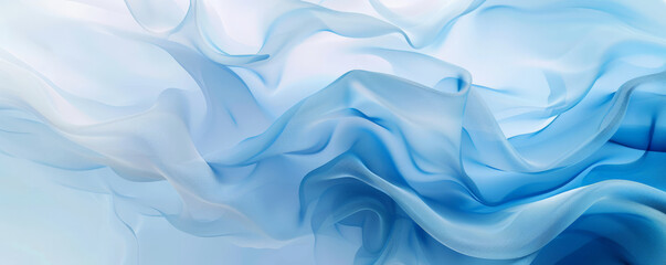 Fototapeta premium Contemporary background featuring soft gradients of blue and white. The design is calming and serene, with smooth, flowing shapes and delicate textures