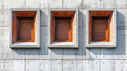 Brown brick vents in white concrete walls with conditions