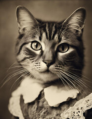 Beautiful vintage cat portrait