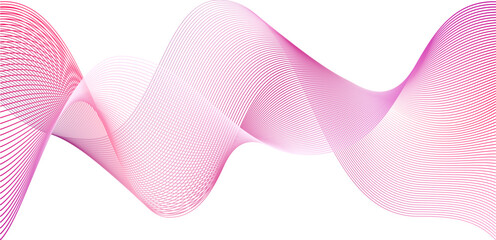 Pink line wave as breast cancer abstract background. Vector curve light magenta tech design. Silk fiber swirl curved in wind flow. Purple wavy soft effect design.