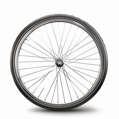 Naklejka premium Bicycle wheel isolated on white background