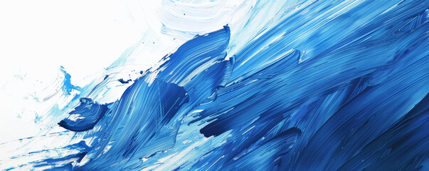 Electric Blues: Vibrant blue brush strokes on a white background, creating a dynamic and energetic effect.
