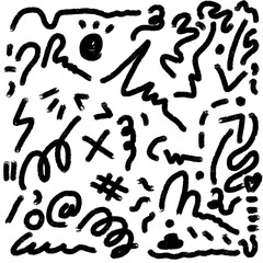 black wavy brush transparent illustration background