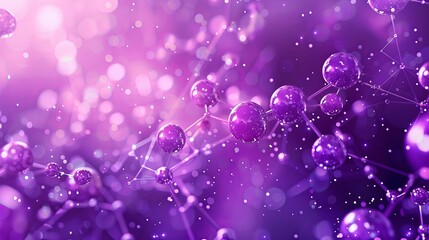 Abstract purple molecule structure background