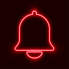 Vector Bell Icon Neon Style