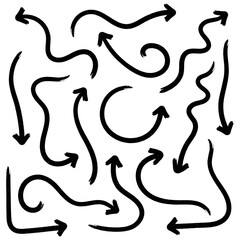 Vector Hand Drawn Paint Brush Arrow