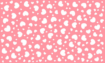 Vector White Hearts On Pink Background