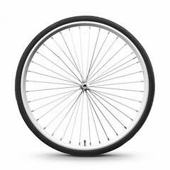 Naklejka premium Bicycle wheel isolated on white background