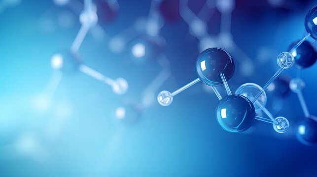 Abstract blue molecule structure background