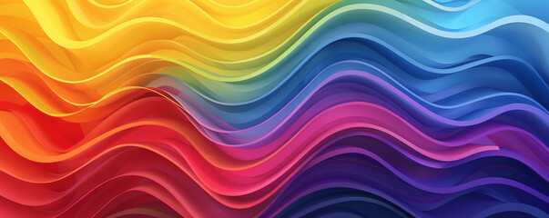 Pride LGBT background showcasing a rainbow-colored wave pattern, smooth and calming
