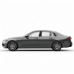 Naklejka premium Gray car on white background, side view