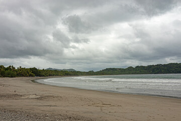 cloudy day at the beach in Samara in Costa Rica