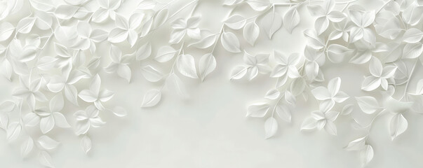 White Floral Wallpaper: Subtle white floral patterns on a white background, adding a delicate and elegant touch.