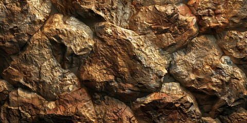 Mountain Stone: Close-Up Texture of Rough Mountain Rock, Highlighting Natural Textures and Earthy Tones
