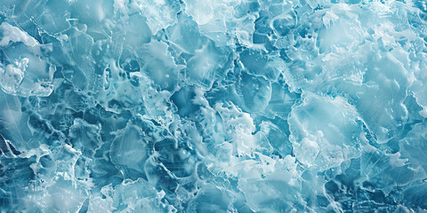 Arctic Ice: Close-Up Texture of Frozen Iceberg Surface, Displaying Crystalline Patterns and Icy Blue Hues