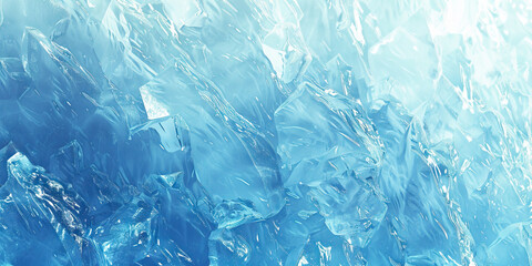 Arctic Ice: Close-Up Texture of Frozen Iceberg Surface, Displaying Crystalline Patterns and Icy Blue Hues