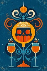 Fototapeta premium Decorative Background for Poster on Halloween Theme. Perfect for posters, flyers, and social media graphics.