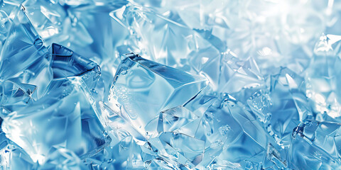 Obraz premium Crystal Clear: Close-Up Texture of Pristine Ice Crystal, capturing Refracted Light and Crystal Clarity.