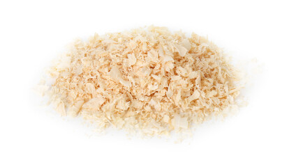 Pile of natural sawdust isolated on white